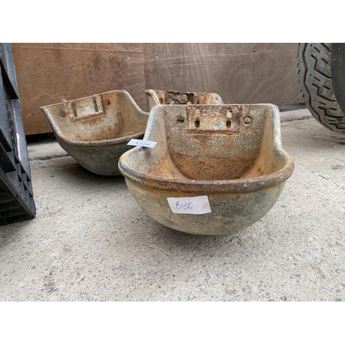 1228 - THREE VINTAGE GALVANISED WATER BOWLS