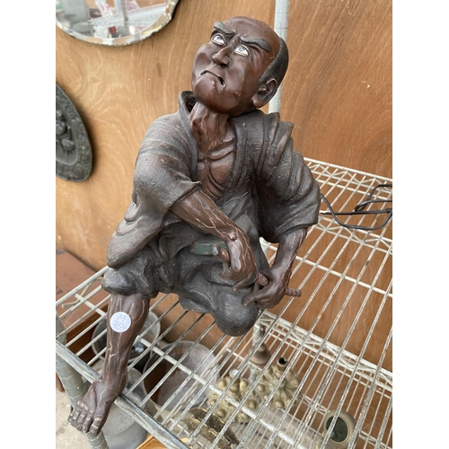 1238 - A TREEN FIGURE OF A SAMURAI (A/F)