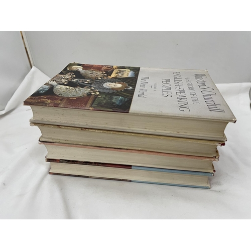 19 - FOUR FIRST EDITION WINSTON S CHURCHILL VOLUMES 1-IV  A HISTORY OF THE ENGLISH SPEAKING PEOPLES FIRST... 