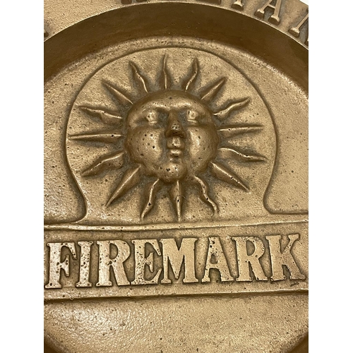 21 - A LARGE HEAVY BRONZE PHOSPHUR SUN ALLIANCE FIREMARK ASHTRAY DIAMETER 27CM