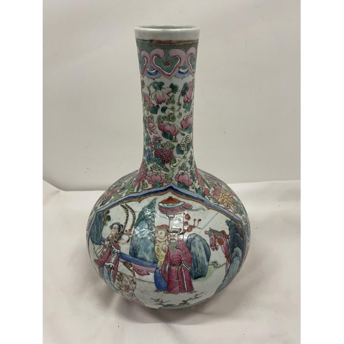 46A - A CANTON HANDPAINTED BULBOUS VASE