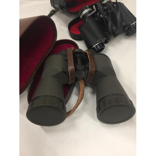 172 - TWO PAIRS OF BINOCULARS IN CASES