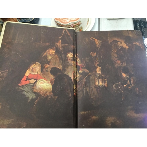 190 - A VINTAGE FAMILY HOLY BIBLE WITH COLOURED PLATES