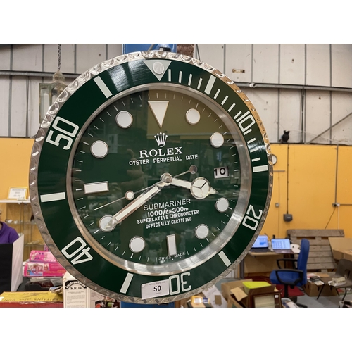 50A - A DEALERS WALL CLOCK