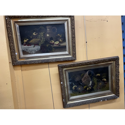 40A - A PAIR OF STILL LIFE OILS ON BOARD IN ORNATE GILT FRAMES BEARING THE SIGNATURE A. VINE, ONE LACKING ... 