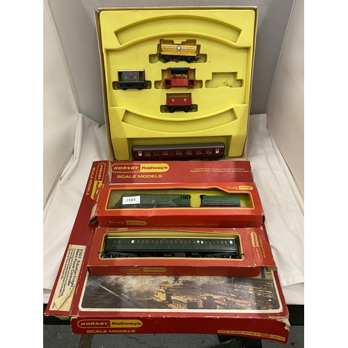 2861 - A TRI-ANG HORNBY 00 GAUGE LOCOMOTIVE AND OTHER HORNBY TRAINS AND CARRIAGES TO INCLUDE AN INCOMPLETE ... 