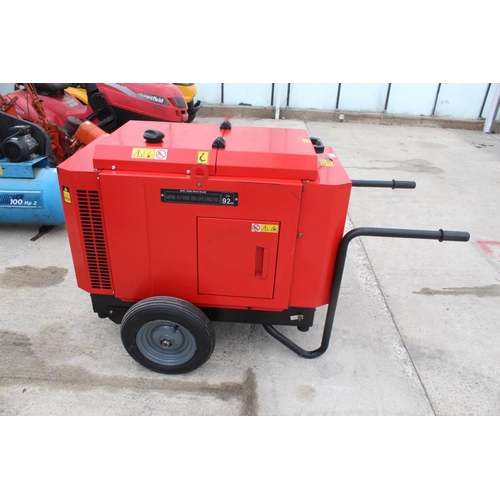 104 - GENSET RED 190 AMP WELDER /GENERATOR ONLY 174 HOURS RECENTLY SERVICED KEY IN OFFICE NO VAT