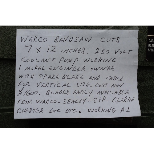 108 - WARCO METAL CUTTING BANDSAW 7