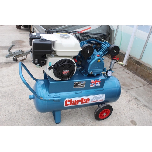 109 - NEW CLARKE HONDA PETROL POWERED COMPRESSOR NO VAT