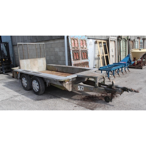 192 - AN 8FT TWIN AXLE IFOR WILLIAMS PLANT TRAILER NO VAT