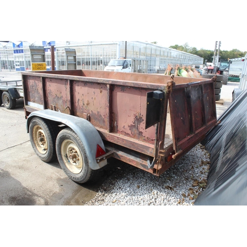 207 - A TWIN AXEL BATTERY POWERED HYDRUALIC TIPPING TRAILER NO VAT