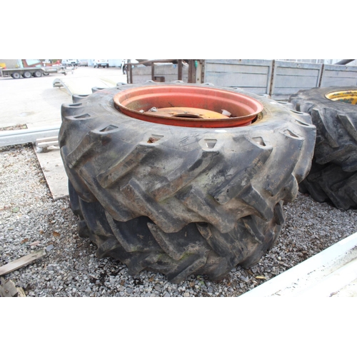 245 - SIX VARIOUS TRACTOR WHEELS AND TYRES +VAT