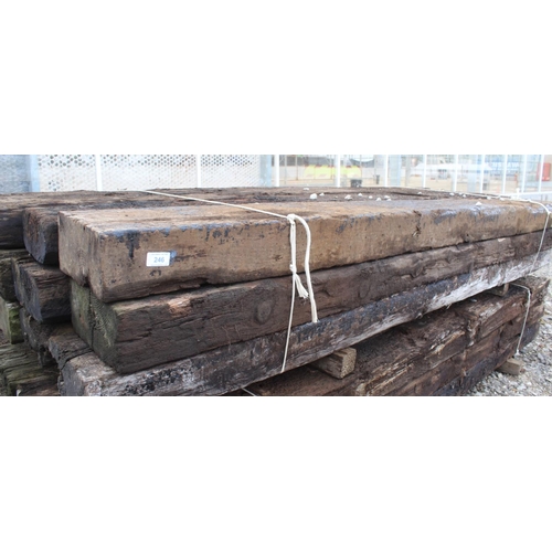 246 - TWELVE 8.5FT RAILWAY SLEEPERS +VAT