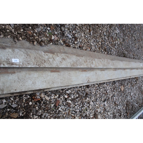 248 - THREE ASSORTED LENGTHS OF 220MM X 10MM STEEL PLATE +VAT