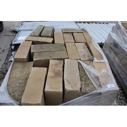 263 - TWO PALLETS OF SANDSTONE BLOCKS + VAT