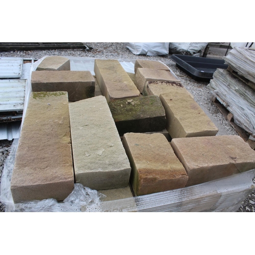 263 - TWO PALLETS OF SANDSTONE BLOCKS + VAT