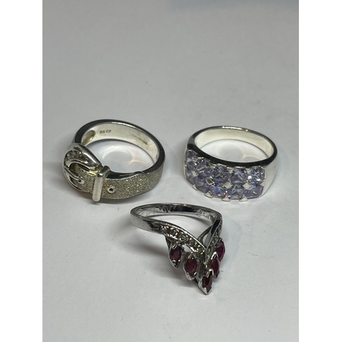 621 - FIVE MARKED SILVER RINGS