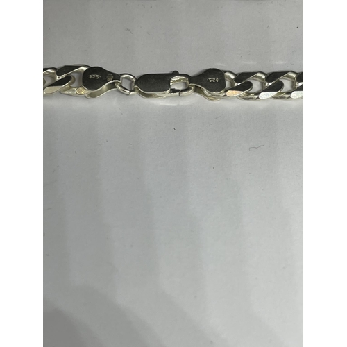 625 - A MARKED SILVER FLAT LINK NECK CHAIN