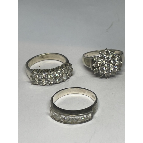 636 - FIVE MARKED SILVER RINGS