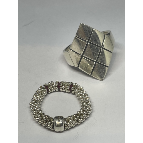 636 - FIVE MARKED SILVER RINGS