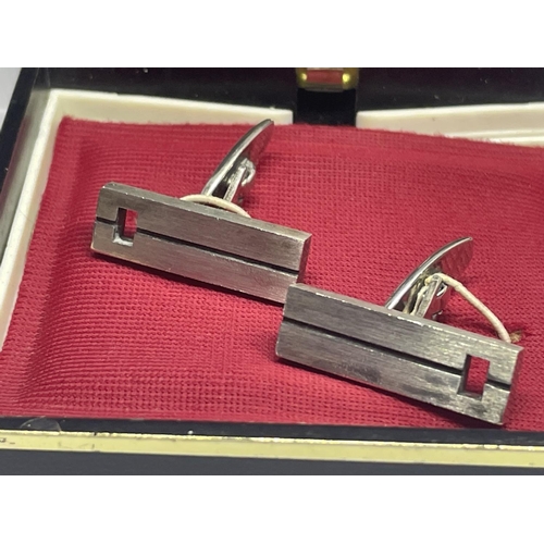 644 - A PAIR OF DANISH SILVER CUFFLINKS