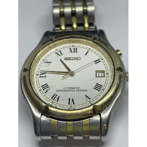 654 - A SEIKO WRSIT WATCH SEEN WORKING BUT NO WARRANTY