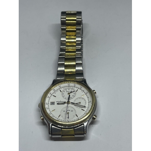 656 - A SEIKO CHRONOGRAPH WRIST WATCH SEEN WORKING BUT NO WARRANTY