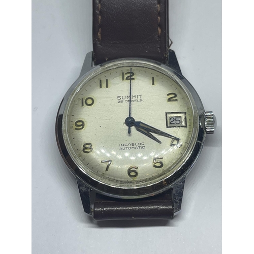 657 - A VINTAGE SUMMIT WRIST WATCH SEEN WORKING  BUT NO WARRANTY