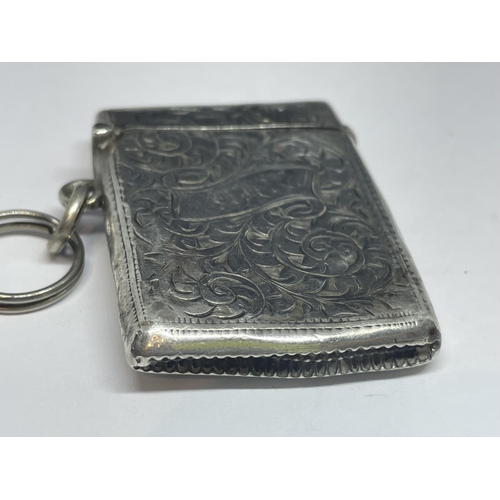 668 - A HALLMARKED BIRMINGHAM SILVER VESTA CASE WEIGHT 25.2G