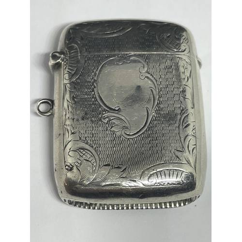 672 - A HALLMARKED BIRMINGHAM SILVER VESTA CASE WEIGHT 29.4G