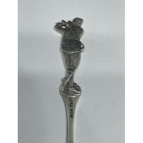 677 - A HALLMARKED BIRMINGHAM SILVER GOLFING SPOON WEIGHT 19G