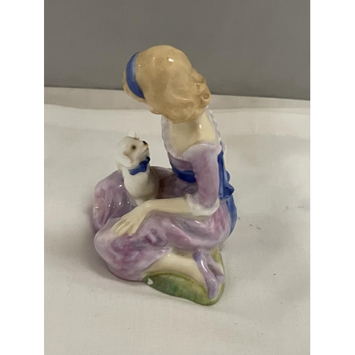 837 - A ROYAL DOULTON FIGURE MARY HAD A LITTLE LAMB HN 2048