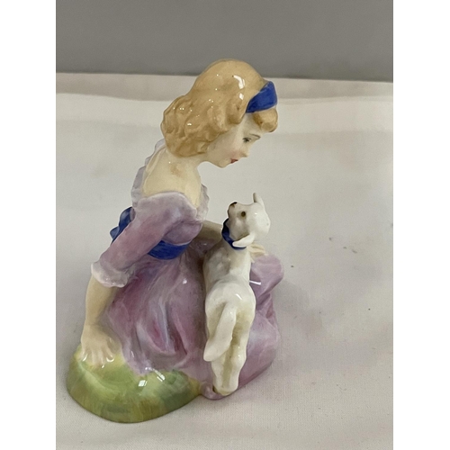 837 - A ROYAL DOULTON FIGURE MARY HAD A LITTLE LAMB HN 2048