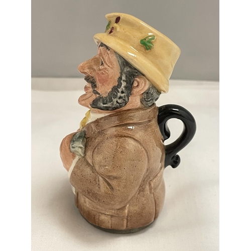 840 - A ROYAL DOULTON DOULTONVILLE TOBY JUG FRED FLY FISHERMAN D. 6742