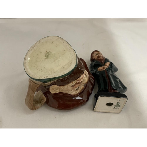 870 - TWO ROYAL DOULTON ITEMS TO INCLUDE A FIGURE AND A TOBY JUG