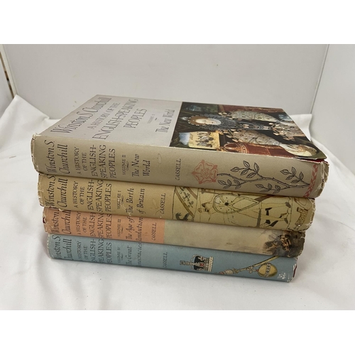 19 - FOUR FIRST EDITION WINSTON S CHURCHILL VOLUMES 1-IV  A HISTORY OF THE ENGLISH SPEAKING PEOPLES FIRST... 