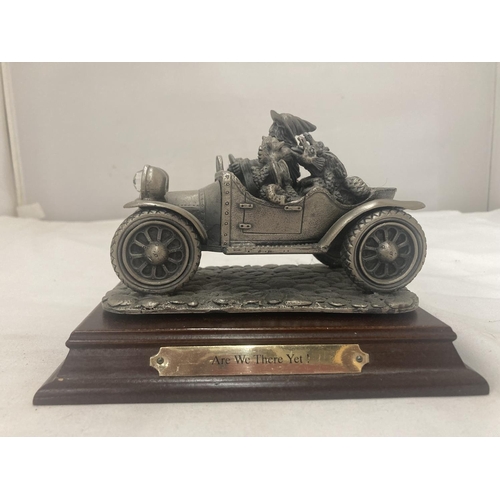 66 - A TUDOR MINT COLLECTABLE MODEL 'ARE WE THERE YET' ON A WOODEN BASE