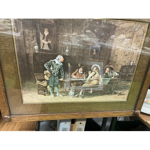 420 - TWO MAHOGANY FRAMED PRINTS OF VINTAGE SCENES