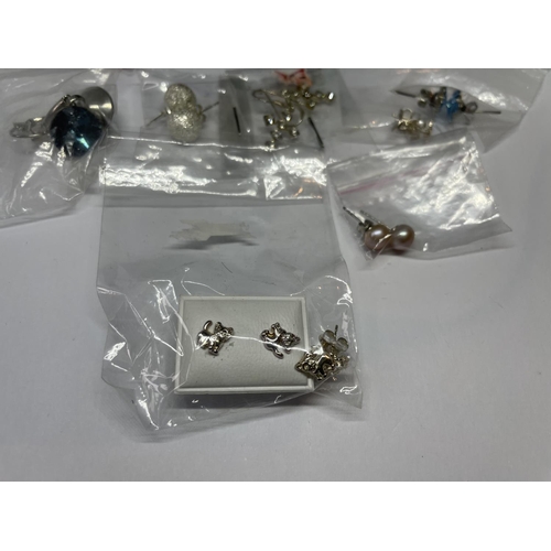 533 - TEN PAIRS OF SILVER EARRINGS