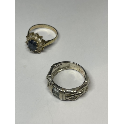 553 - FIVE SILVER RINGS