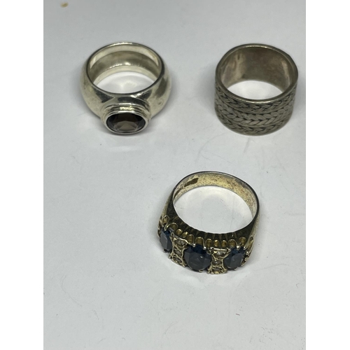 568 - FIVE SILVER RINGS