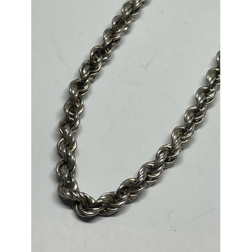 574 - A MARKED SILVER ROPE NECKLACE