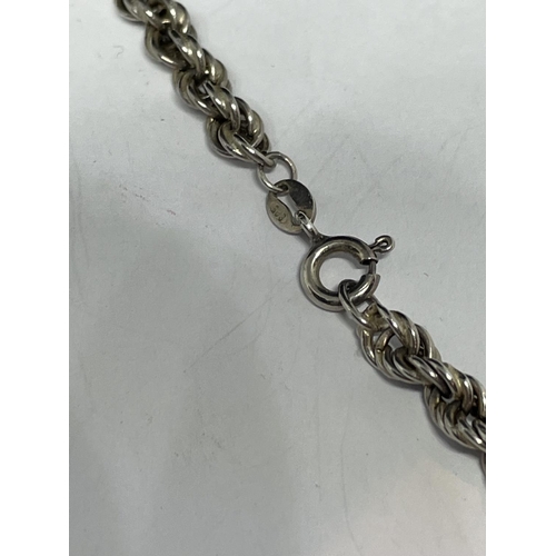 574 - A MARKED SILVER ROPE NECKLACE