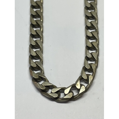 587 - A MARKED SILVER FLAT LINK NECKLACE