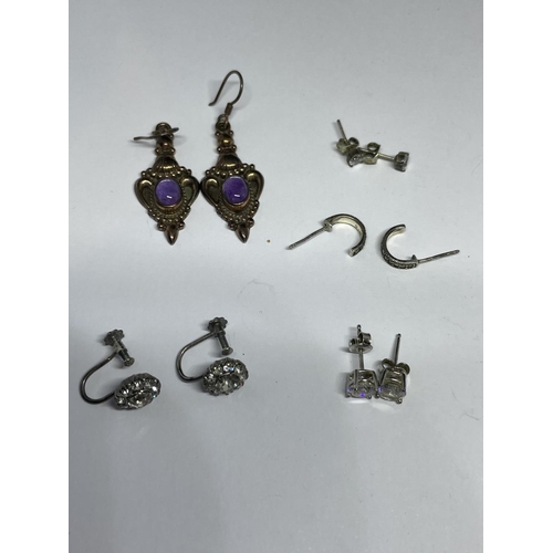 591 - TEN PAIRS OF SILVER EARRINGS