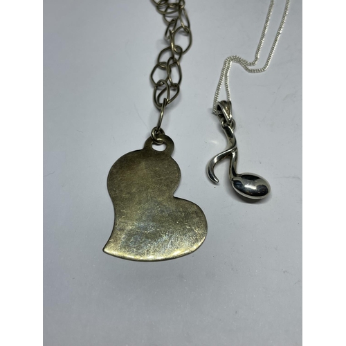 601 - FOUR MARKED SILVER NECKLACES