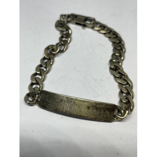 607 - A SILVER IDENTITY BRACELET