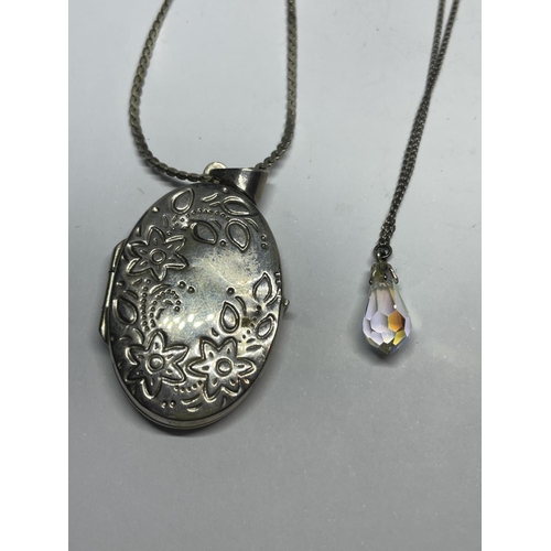 608 - FOUR MARKED SILVER NECKLACES WITH PENDANTS