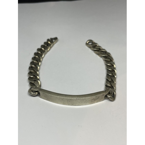 613 - A SILVER IDENTITY BRACELET (A/F NO CLASP)