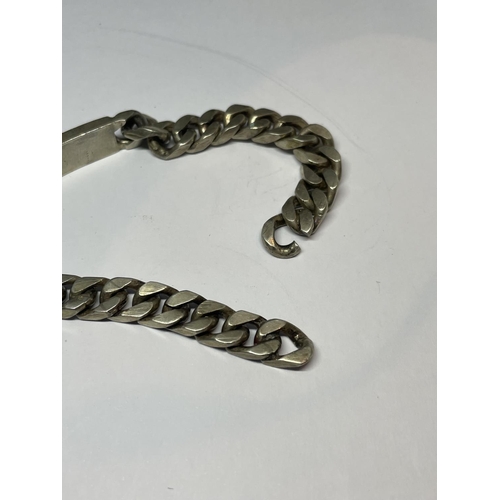 613 - A SILVER IDENTITY BRACELET (A/F NO CLASP)